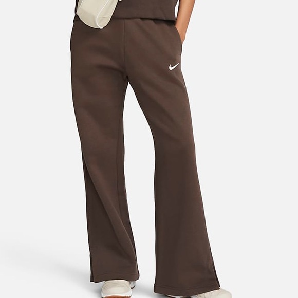 NIKE Phoenix Fleece High-Waisted Oversized Pants Brown - Picture 6 of 6
